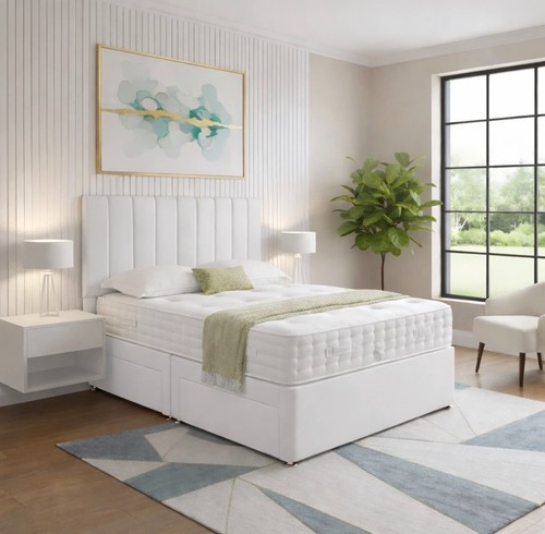 Plush divan bed set with - bed,
