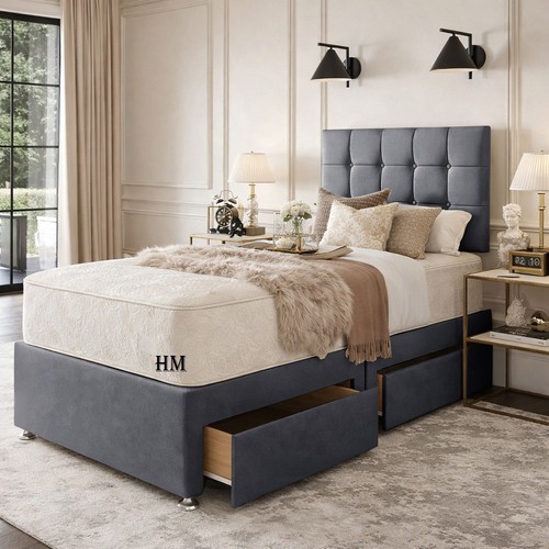Plush velvet windsor divan bed - plush,