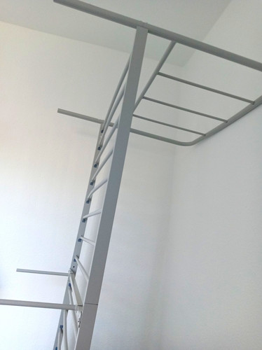 Grey metal single bed frame - metal,