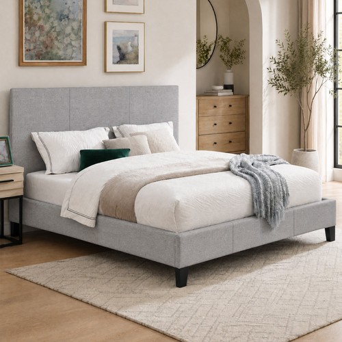 Fabric modern bed - bed, frame