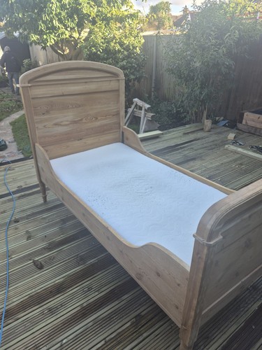 Antique pine single bed - antique,