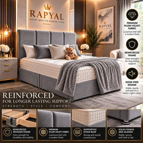 Reinforced divan bed - reinforced,