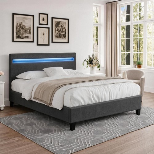 Fabric modern bed - fabric, frame