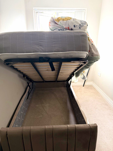 Grey upholstered single - upholstered,