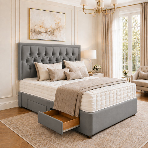 Divan plush bed set with - divan,
