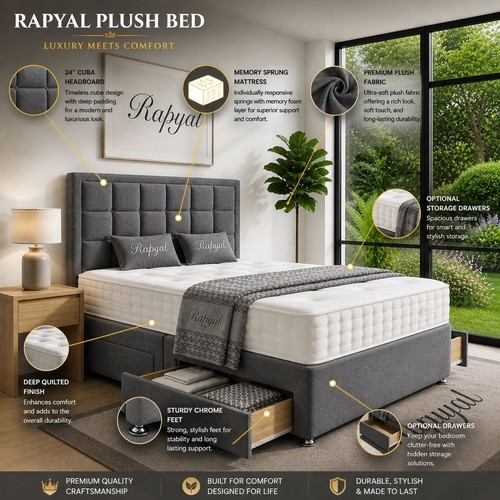 Plush divan bed set with - set,