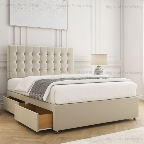 Cube divan bed plush velvet - bed,