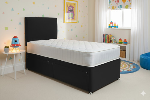 Plush single divan bed - single,