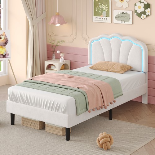3ft single upholstered bed led - single,