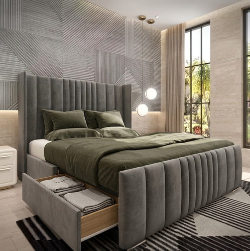 Panels divan bed set plush - divan,