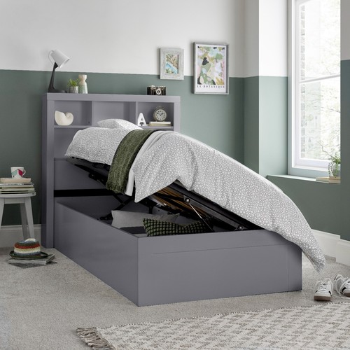Oscar grey wooden ottoman - oscar,
