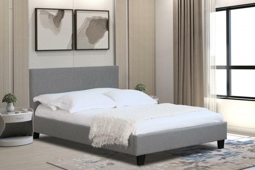 Fabric modern bed frame light - bed,