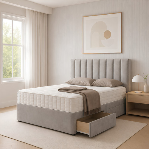 Plush divan bed set - plush, with